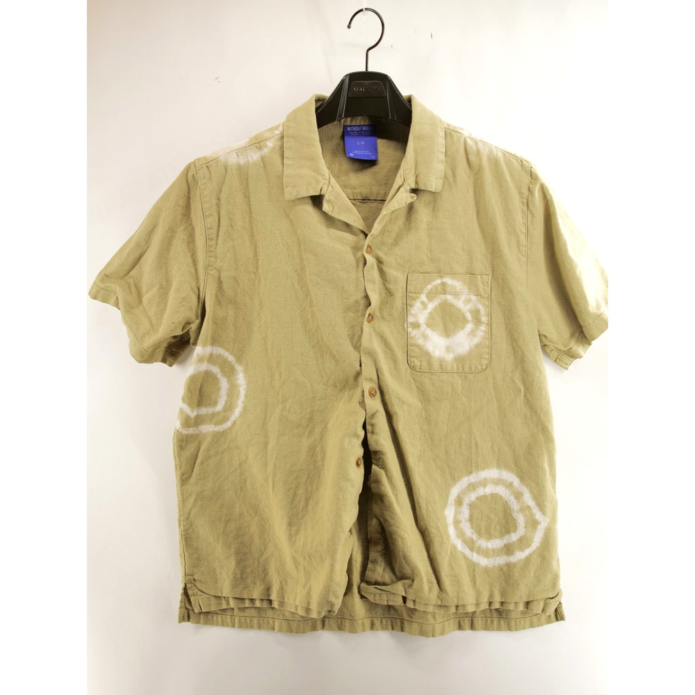Without Walls Mens L Urban Outfitters Shirt Tie Dye Green Button Down Linen Bl